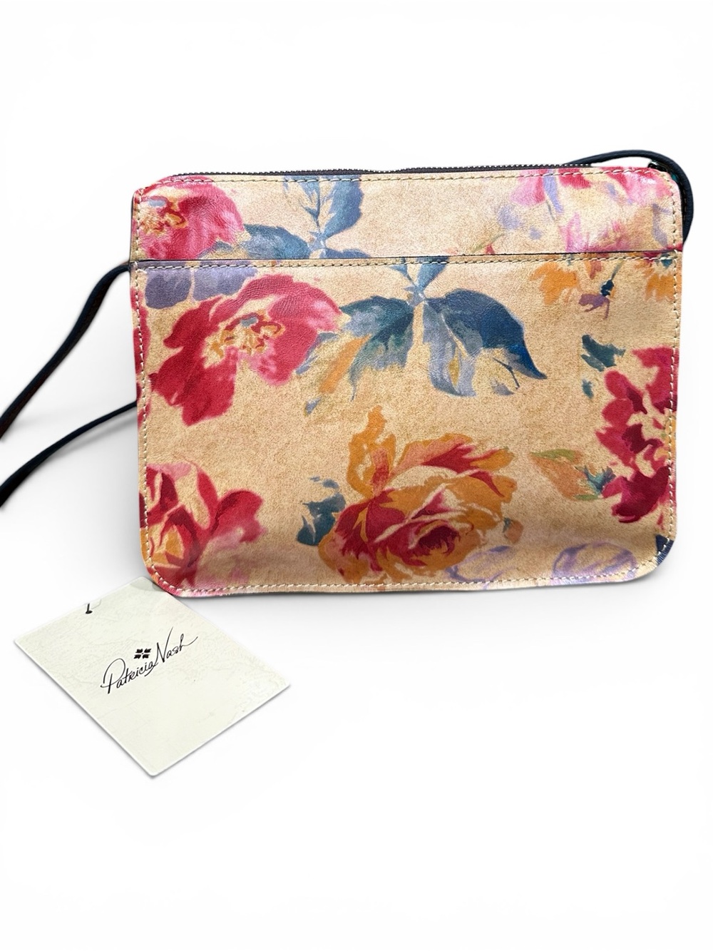 Patricia Nash Vallata Crossbody Aegean Blooms Floral Leather Bag NWT Dust Bag